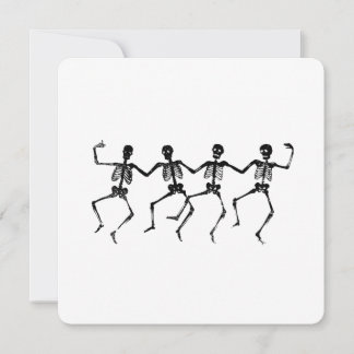 Dancing Skeletons Graphic – Vintage Woodcut Style  Invitation