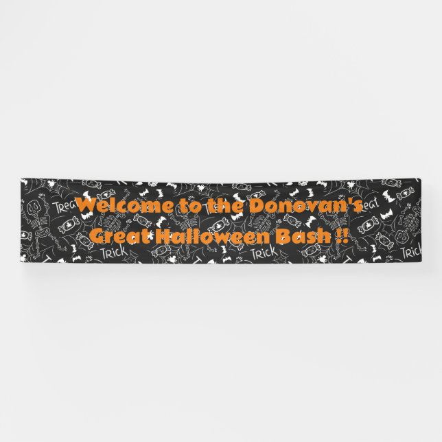 Dancing Skeletons Halloween Banner - Custom Party  (Horizontal)