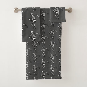 Dancing Skeletons Halloween Bath Towel Set