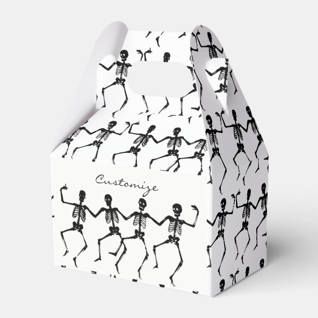 Dancing Skeletons Halloween Favour Box (Front Side)