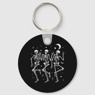 Dancing Skeletons Halloween Funny Skeleton Dance Key Ring