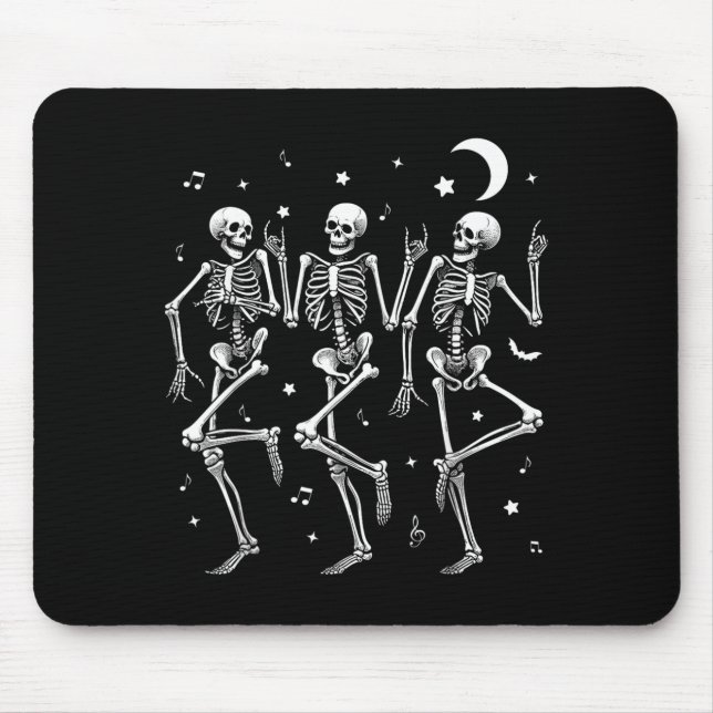 Dancing Skeletons Halloween Funny Skeleton Dance Mouse Mat (Front)