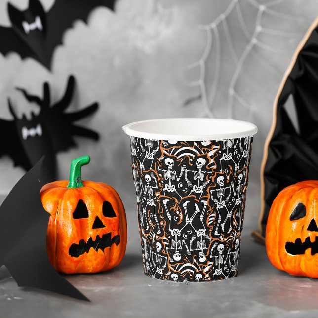 Dancing Skeletons Halloween or Day of the Dead Paper Cups (Creator Uploaded)