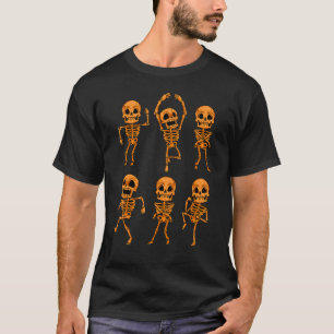 Dancing Skeletons Halloween Orange Cute Boys Girls T-Shirt