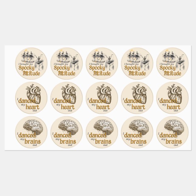 Dancing Skeletons Hallowe'en Participation Sticker (Sheet)