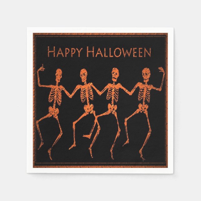 Dancing Skeletons Halloween Party Napkins (Front)
