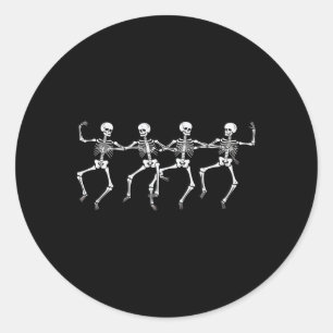 Dancing Skeletons Halloween Party Skeleton Funny Classic Round Sticker