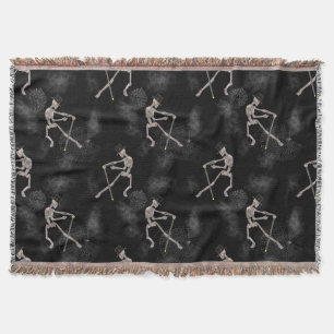 Dancing Skeletons Halloween Throw Blanket