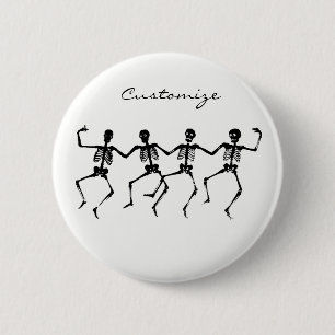 Dancing Skeletons Halloween Thunder_Cove 6 Cm Round Badge