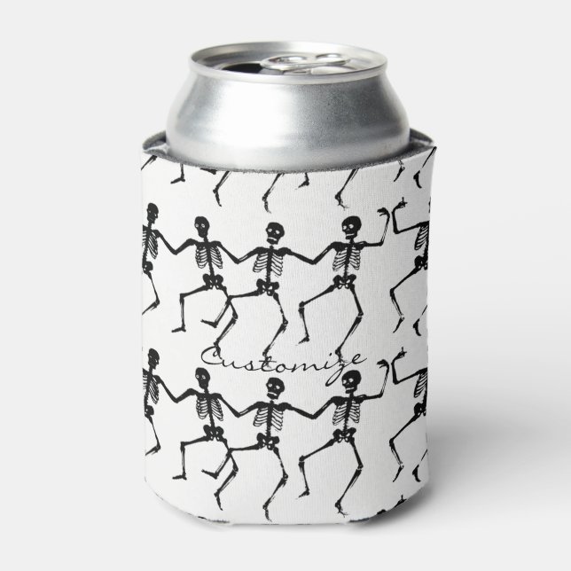Dancing Skeletons Halloween Thunder_Cove Can Cooler (Can Front)