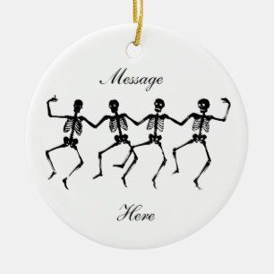 Dancing Skeletons Halloween Thunder_Cove Ceramic Tree Decoration