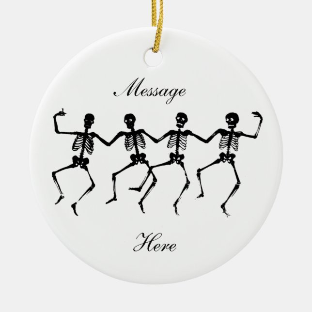 Dancing Skeletons Halloween Thunder_Cove Ceramic Tree Decoration (Front)
