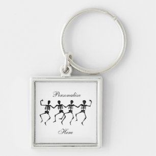 Dancing Skeletons Halloween Thunder_Cove Key Ring
