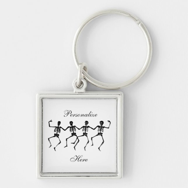 Dancing Skeletons Halloween Thunder_Cove Key Ring (Front)