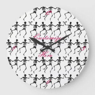 Dancing Skeletons Halloween Thunder_Cove Large Clock