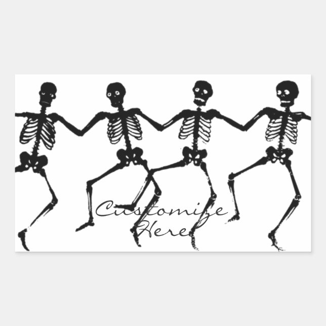 Dancing Skeletons Halloween Thunder_Cove Rectangular Sticker (Front)