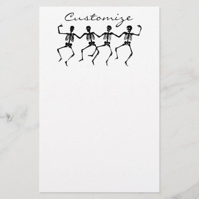 Dancing Skeletons Halloween Thunder_Cove Stationery (Front)
