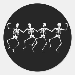 Dancing Skeletons II Classic Round Sticker