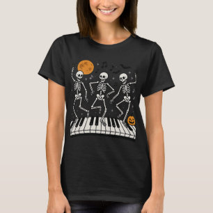 Dancing Skeletons Keyboard   Funny Music Teacher H T-Shirt