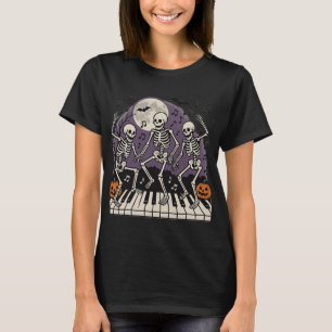 Dancing Skeletons Keyboard   Funny Music Teacher H T-Shirt