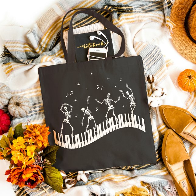 Dancing Skeletons Keyboard Music Teacher T-Shirt Tote Bag (Creator Uploaded)