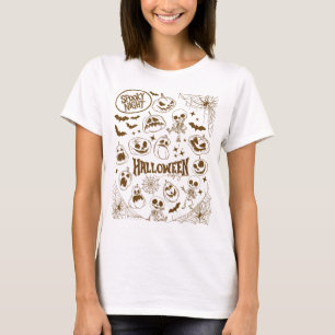 Dancing Skeletons & Pumpkin - Spooky Halloween T-Shirt