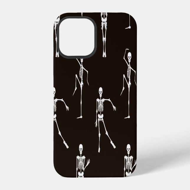Dancing Skeletons: Quirky Seamless Background iPhone Case (Back)