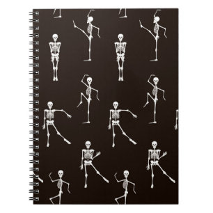 Dancing Skeletons: Quirky Seamless Background Notebook