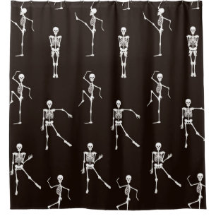Dancing Skeletons: Quirky Seamless Background Shower Curtain