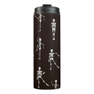 Dancing Skeletons: Quirky Seamless Background Thermal Tumbler