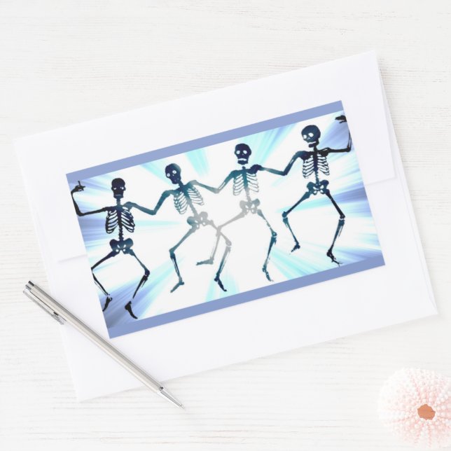Dancing Skeletons Rectangular Sticker (Envelope)