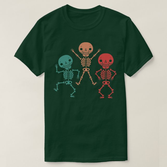 Dancing Skeletons Retro Dancer Funny  T-Shirt (Design Front)