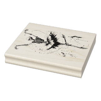 Dancing Skeletons Rubber Stamp