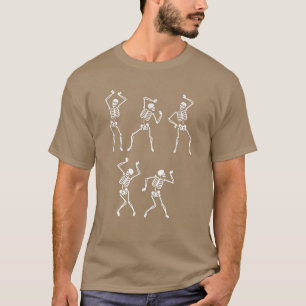 Dancing Skeletons Shake Bones Halloween Scary Skel T-Shirt