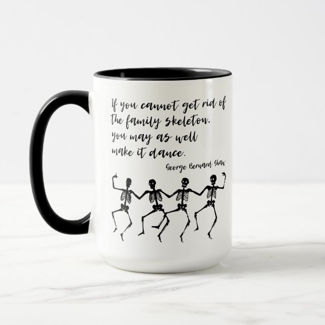 Dancing Skeletons, Shaw Quote Mug (Left)