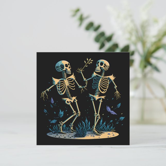 Dancing Skeletons Spooky Classic Black (Standing Front)