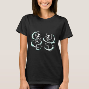 Dancing Skeletons Spooky Cute Halloween Graphic T-Shirt