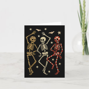 Dancing Skeletons Spooky Season Halloween Leopard Card