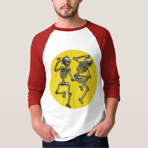 Dancing Skeletons with Full Moon for Halloween T-Shirt