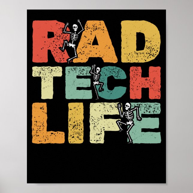 Dancing Skeletons Xray Funny Rad Tech Poster (Front)