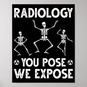 Dancing Skeletons Xray Radiology Humour Poster