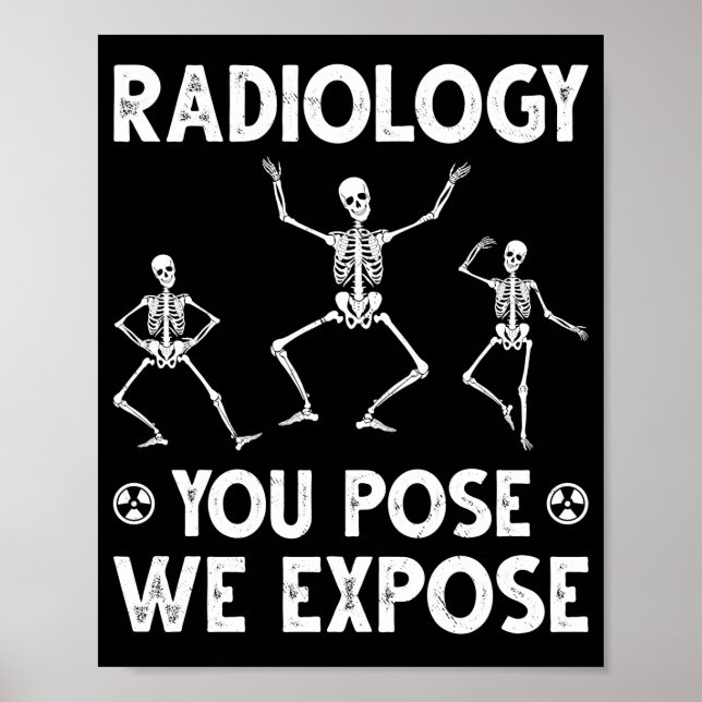 Dancing Skeletons Xray Radiology Humour Poster (Front)