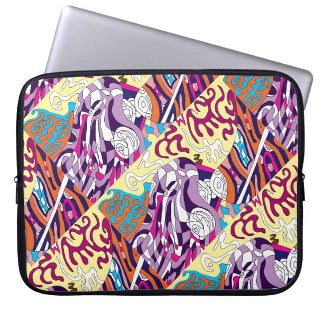 "Dancing Sky Reaching Hill" Abstract Art Laptop Sleeve (Front)