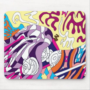 "Dancing Sky Reaching Hill" Abstract Art Mouse Mat