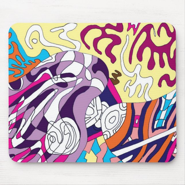 "Dancing Sky Reaching Hill" Abstract Art Mouse Mat (Front)
