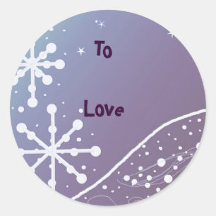 Dancing Snowflakes Classic Round Sticker