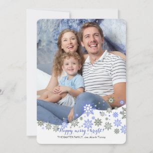 Dancing Snowflakes Photo Holiday Card