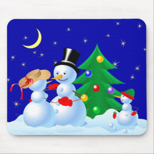 Dancing Snowmen Mouse Mat