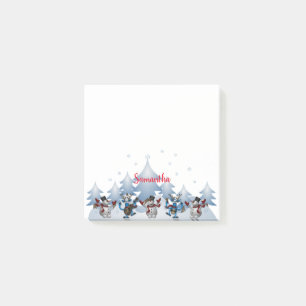 Dancing Snowmen & Reindeer Post-it Notes