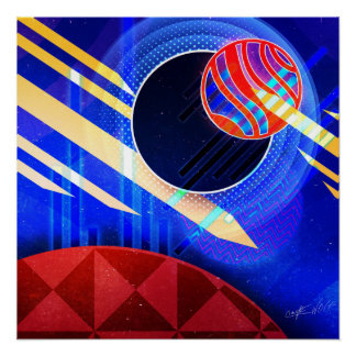 Dancing Spheres Digital Art Poster